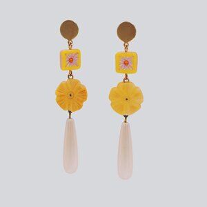 Handmade Vintage Floral Marigold Earrings